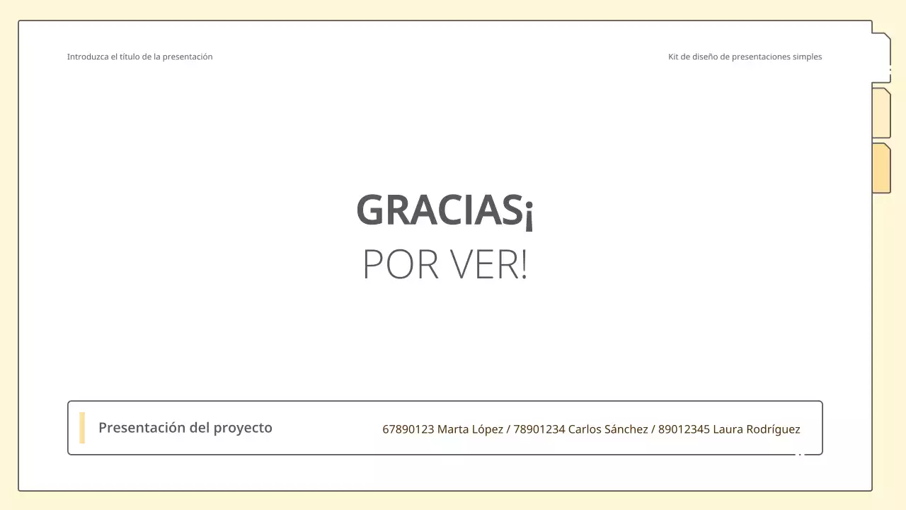 Kit de presentación limpio y sencillo en amarillo