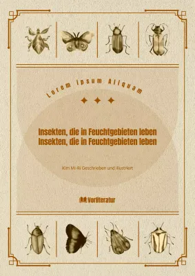Informationen über Insekten in einem Vintage-Split-Layout mit Brauntönen