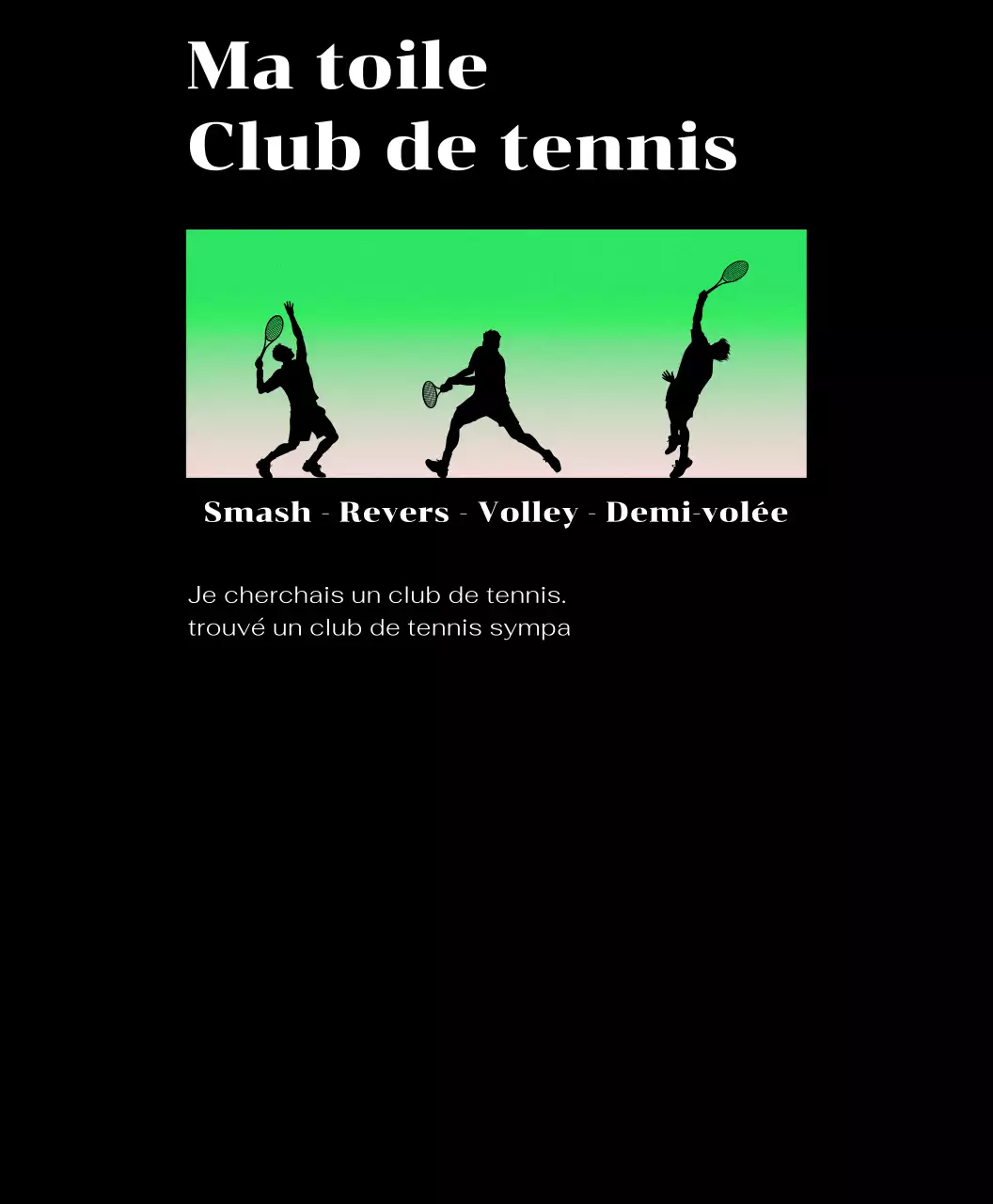 Clubs de tennis avec dégradés et concepts de mouvements de tennis