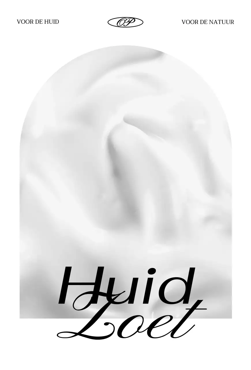 Luxe conceptbedankkaart voor een cosmeticamerk met witte en zwarte cosmetica en een foto van de oceaan.