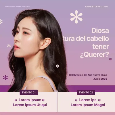 Tema de peluquería en rosa y morado