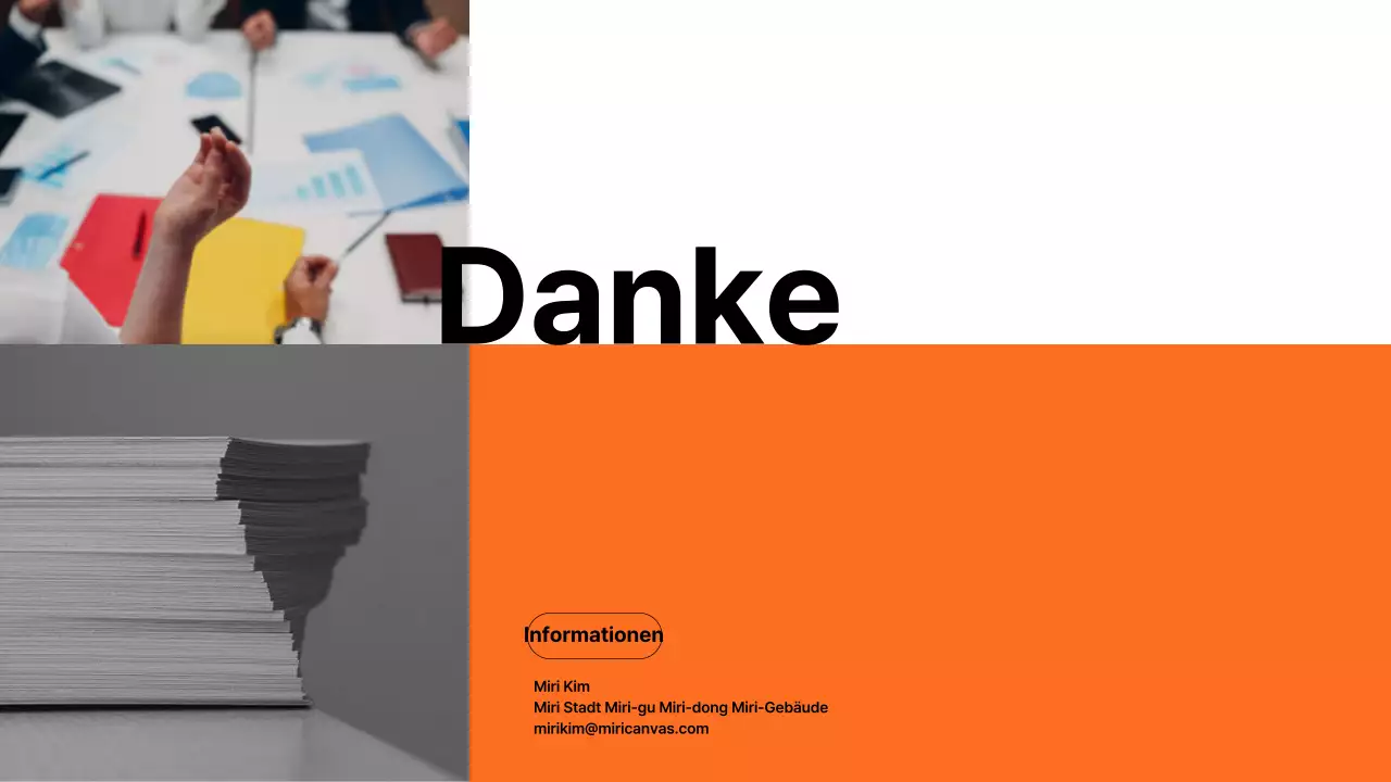  Minimalistischer Geschäftsbericht in Orange und Schwarz