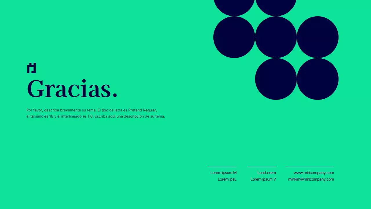 Informe simple de resultados del primer semestre con círculos azul marino y verde