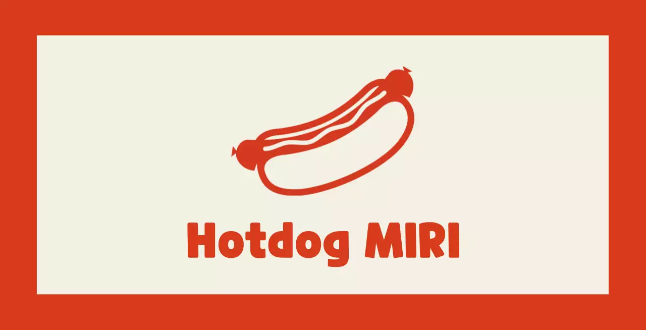 Vendedor de restaurante de perritos calientes sobre fondo marfil con contorno rojo