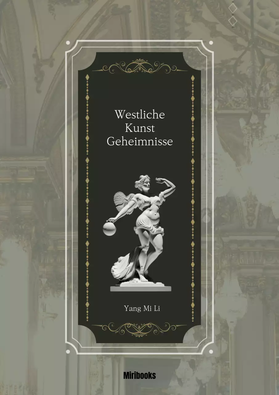 Westliche Kunstbücher in verschnörkelten dunkelgrünen Rahmen