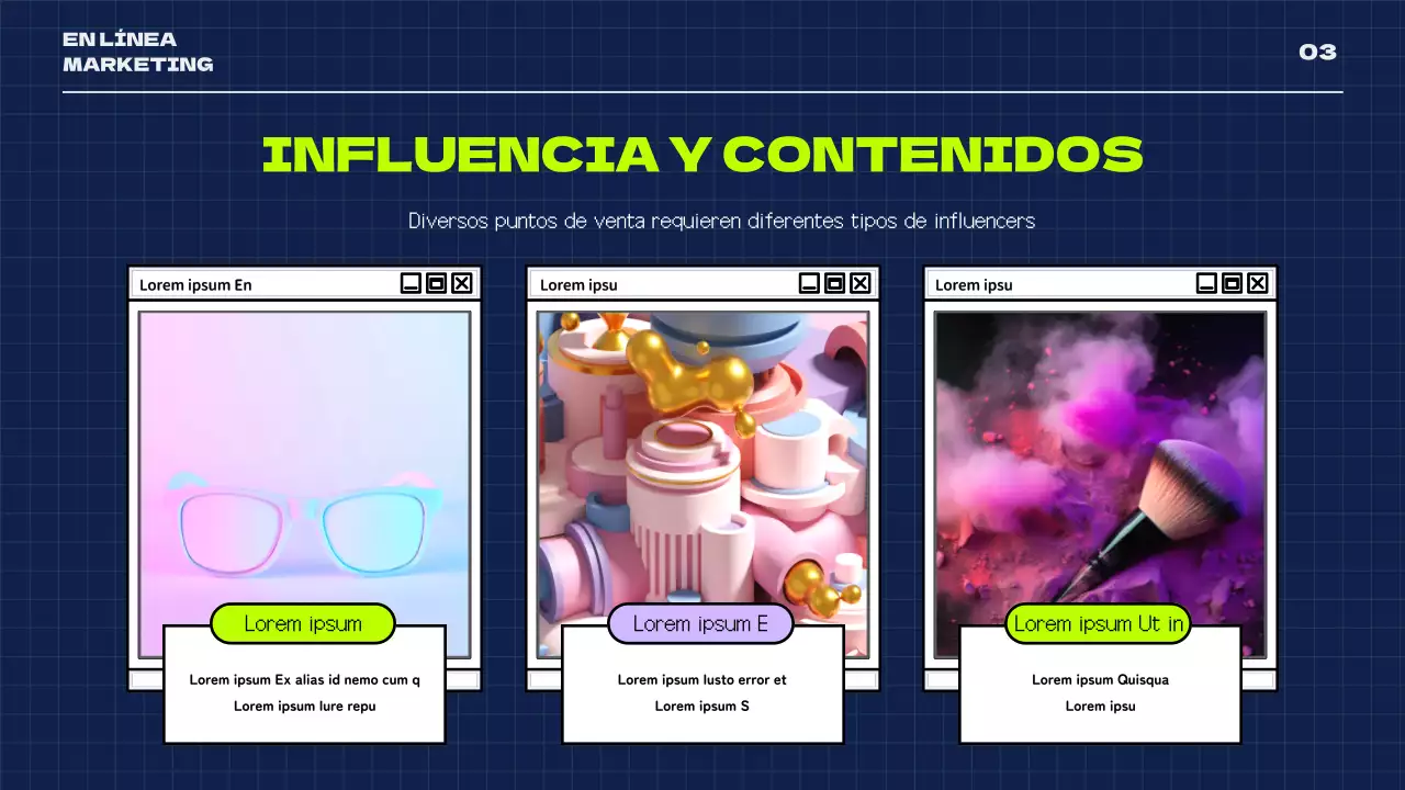 Un tema retro para las redes sociales en colores azul marino y neón