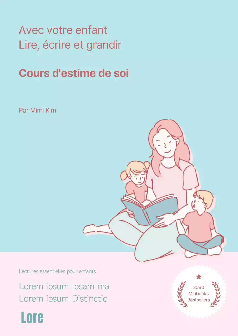 Illustration de la couverture de la leçon sur l'estime de soi émotionnelle dans les tons menthe et rose