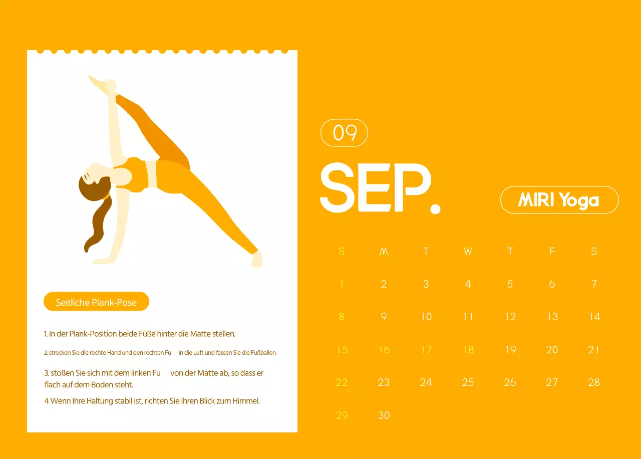 Orangefarbene Kalender zum Verschenken bei der Werbung für Ihr Yogastudio