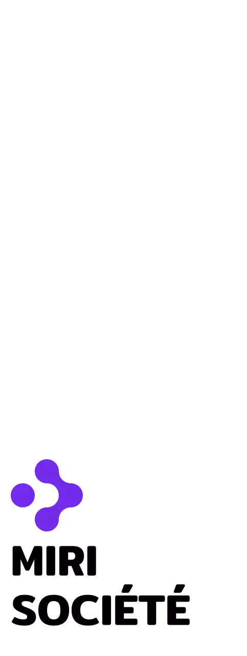 Logo simple et épuré en violet et noir pour la promotion d'une entreprise.