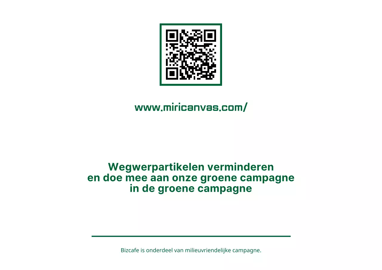 Eenvoudige, strakke opmaakstijl met combinatie van tekst en pictogrammen in groen en wit Groene campagnegids