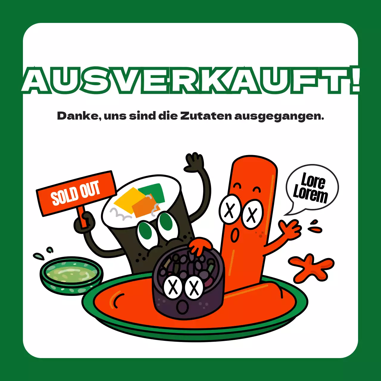 Grün Rot Nettes und sauberes illustriertes Restaurantführer-Thema mit einem niedlichen und sauberen Konzept