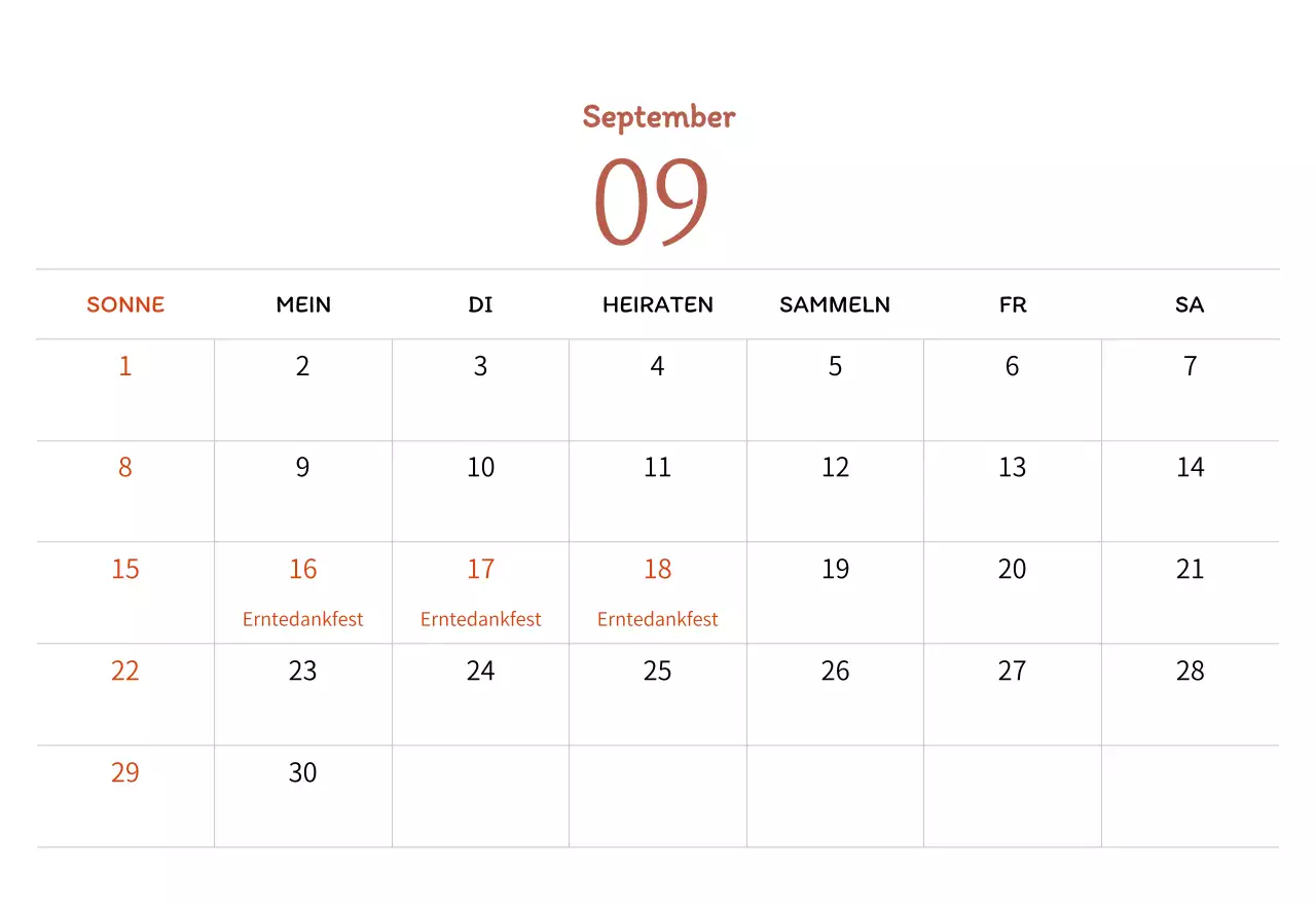 Stempelillustrationen mit einem warmen Konzept