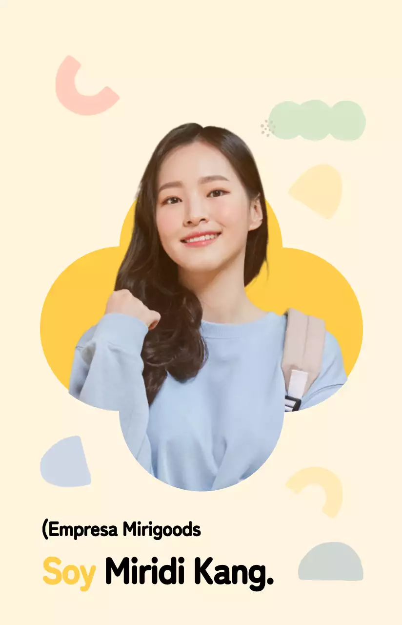 Lindas formas geométricas en amarillo concepto decorativo perfil de tarjeta de empleado