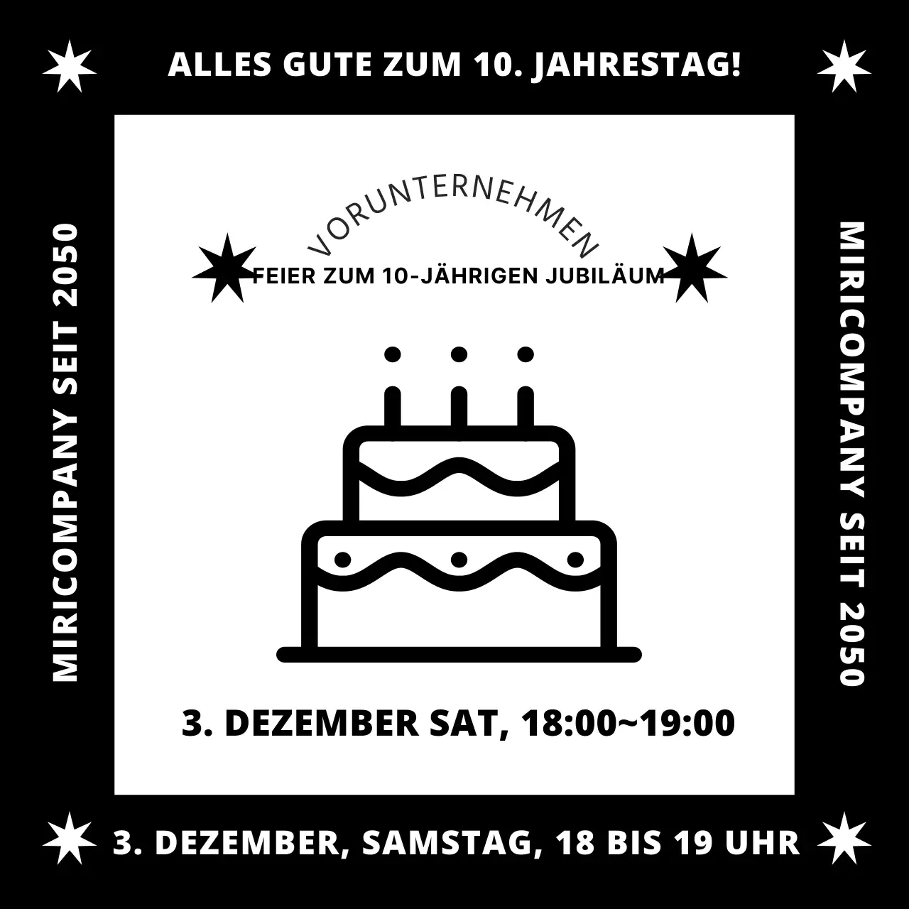 Firmenjubiläumsveranstaltung in Schwarz