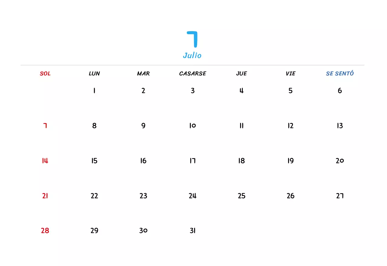 Calendario de Año Nuevo con simpáticas ilustraciones