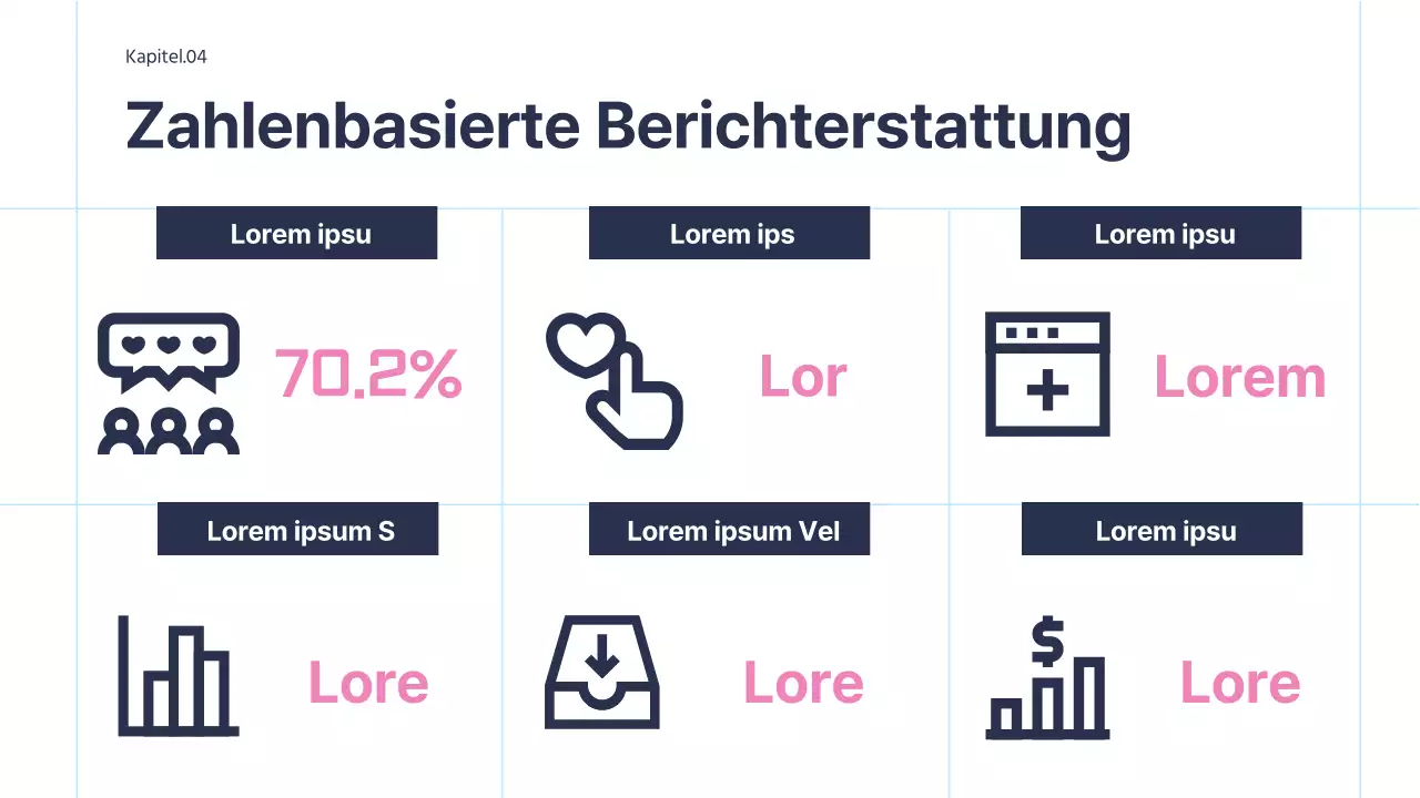 Einfache Business-Infografik mit rosa Akzenten auf weißem Hintergrund