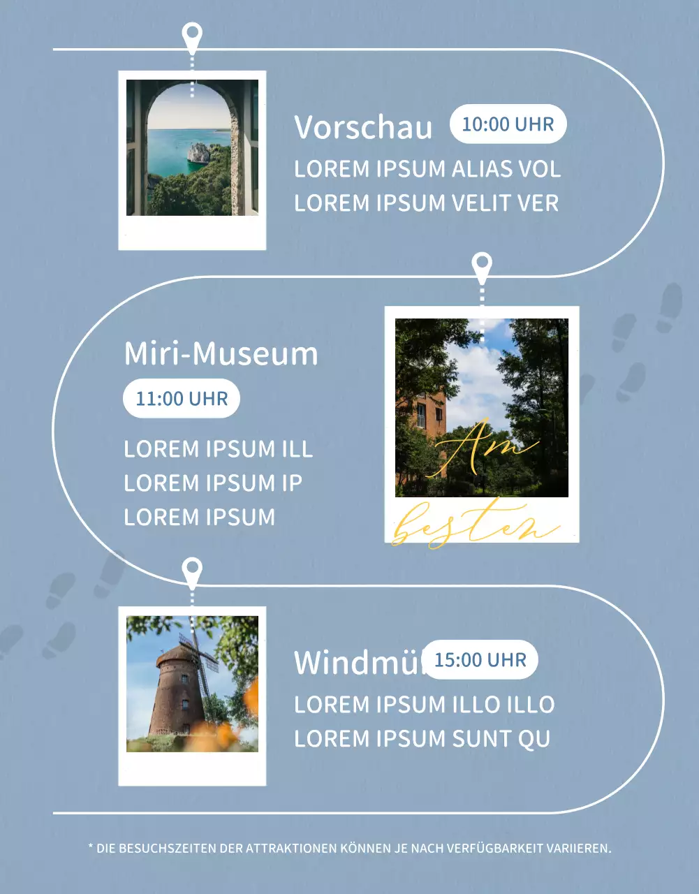 Polaroid Konzept Bereich Explorationsprogramm in hellgrün und gelb