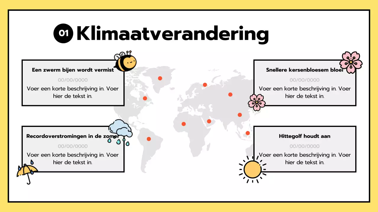 Eenvoudige ESG en klimaatverandering in geel en zwart