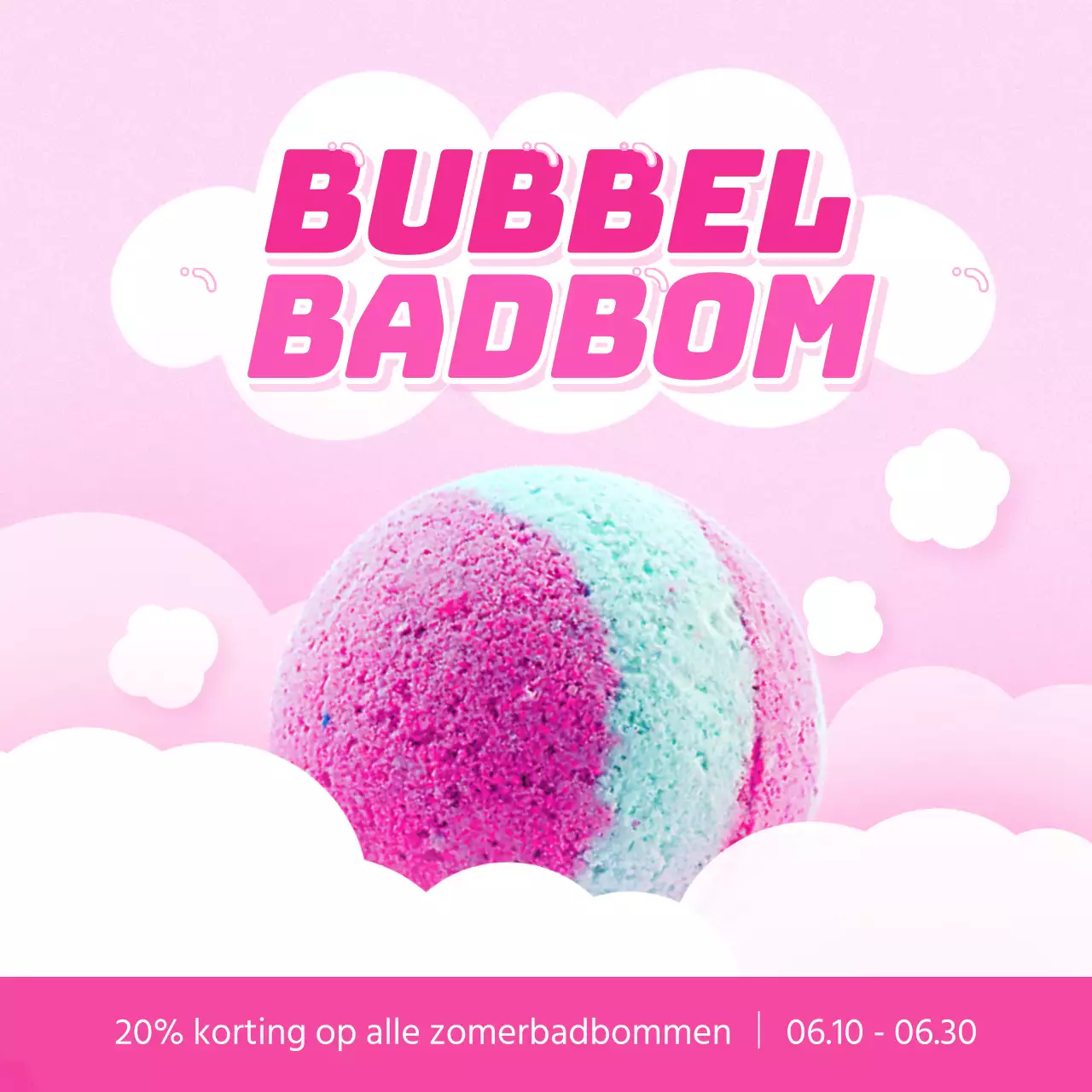 kitscherig badzout in roze promoten