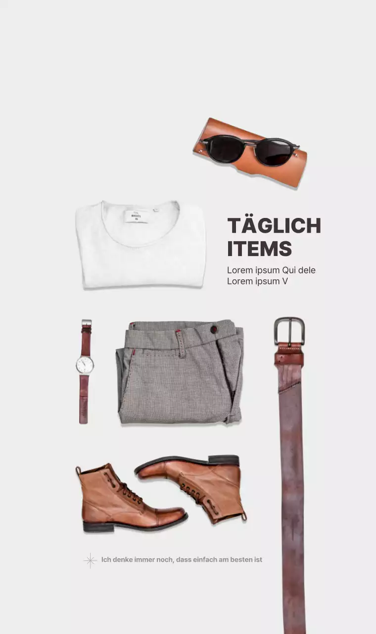 Ein schlichtes graues und braunes, sauberes Objektkonzept