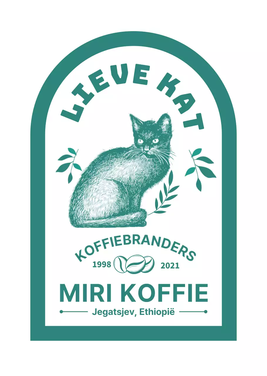 Gebogen kattencafé-logo