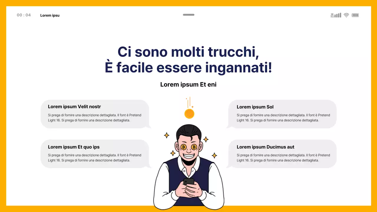 Tema di educazione alla frode finanziaria con modello mobile