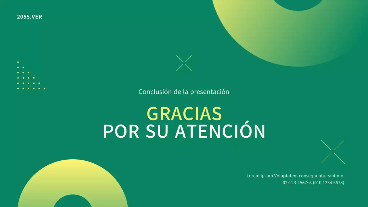 Presentación sencilla de un proyecto empresarial con puntos circulares verdes