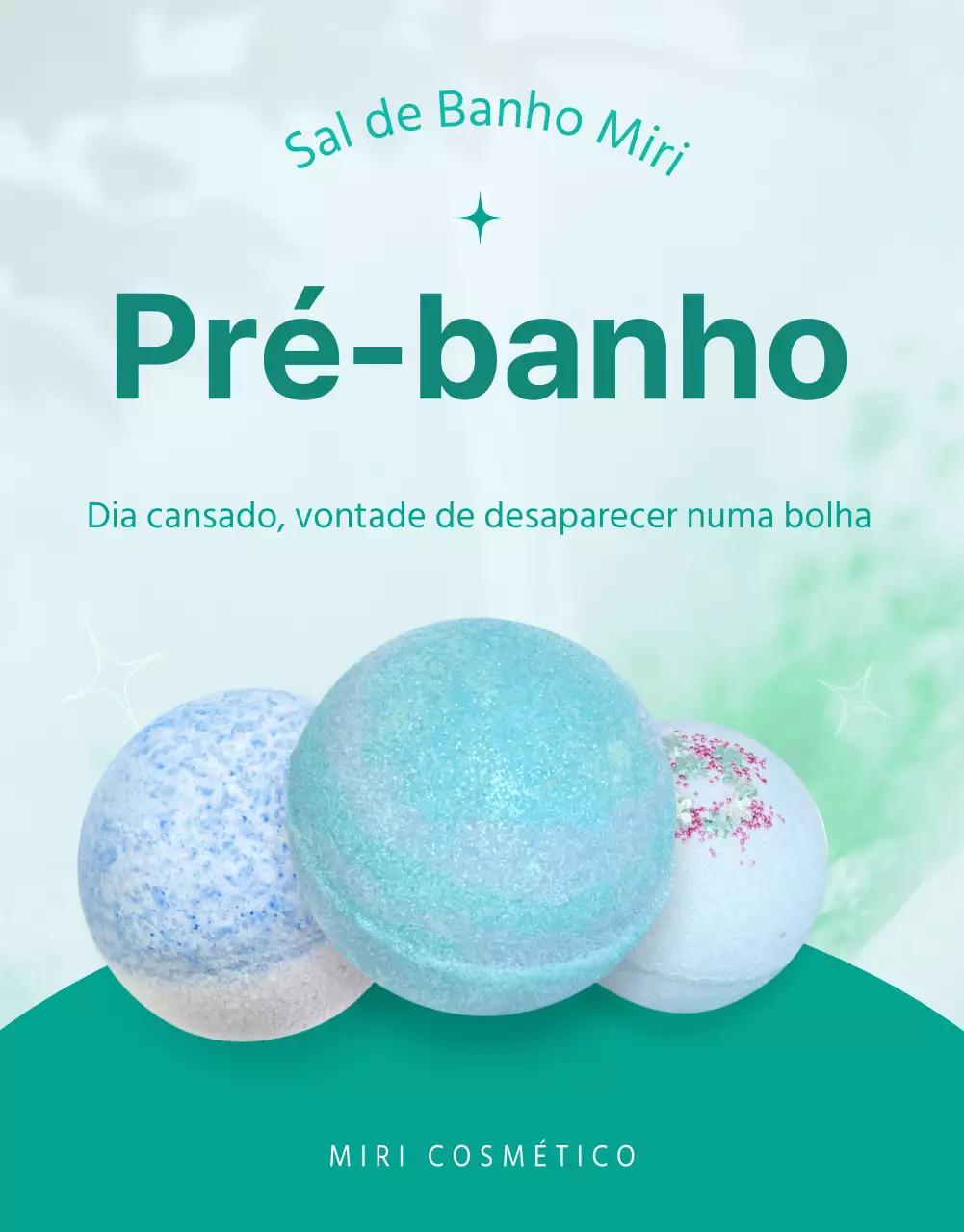 Bomba de banho simples e limpa em menta