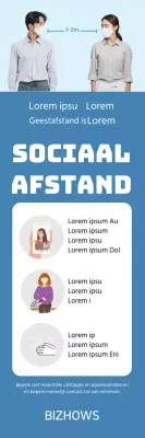 Blauw schoon portret sociale afstand gids