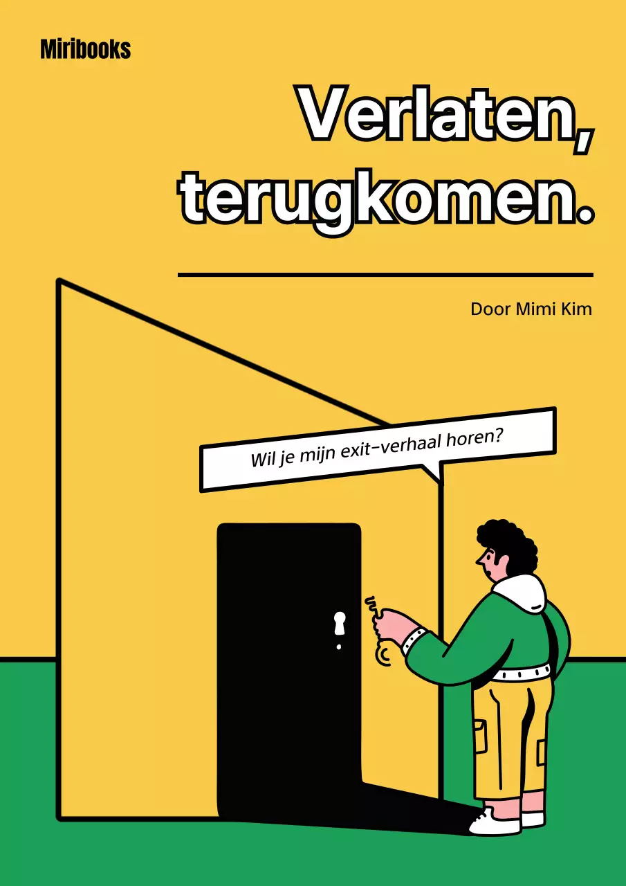 Exit essay met geel en groen deuropener concept