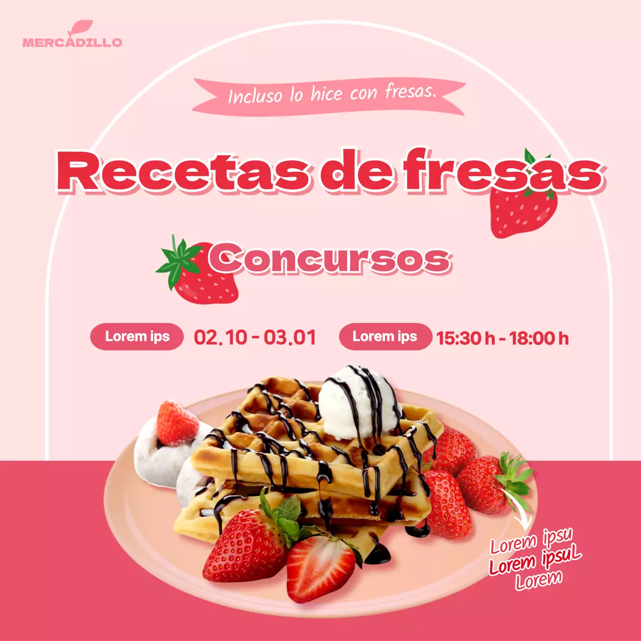 fresas rosasreceta concurso redes sociales