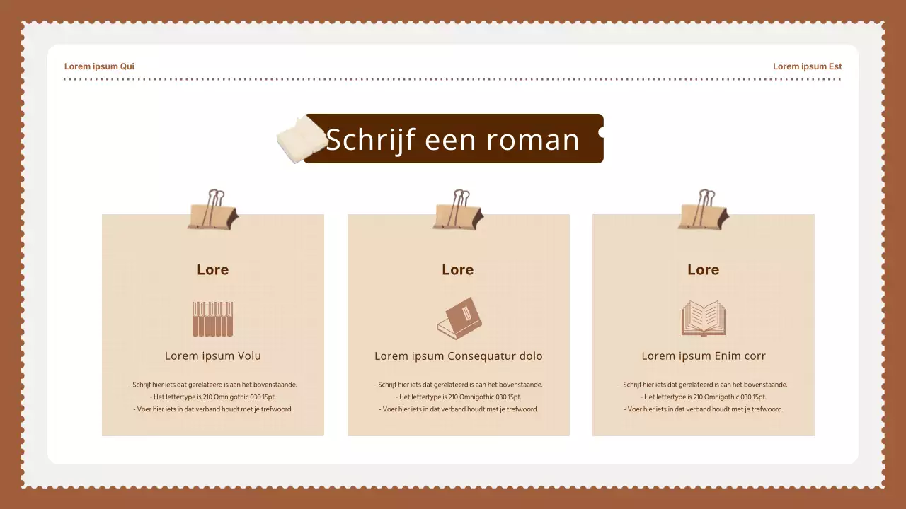 Bruine Vintage Eenvoudige Stempels Nationale Taal Leermiddelen