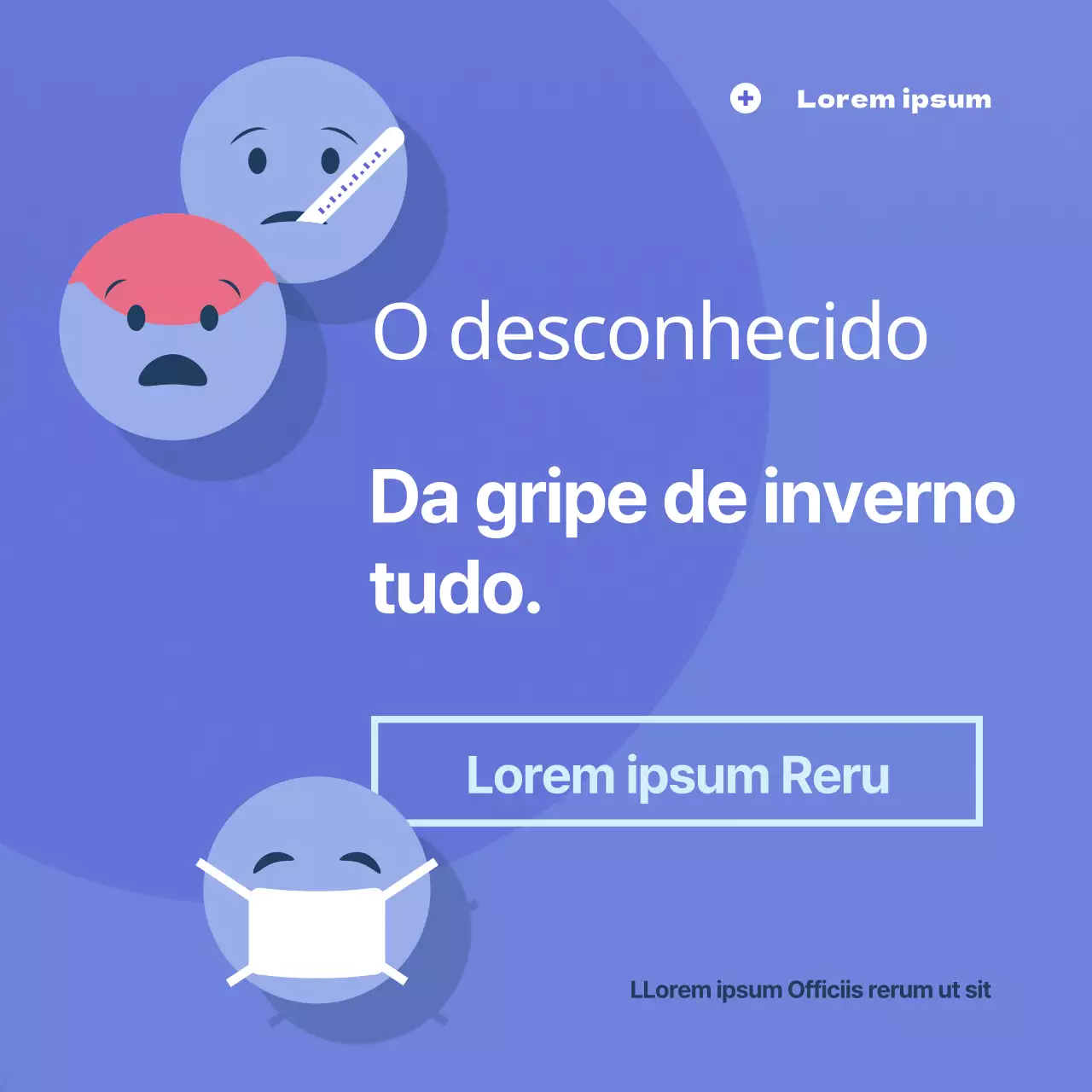 Campanha de prevenção da gripe azul, simpática e limpa (CardNews)