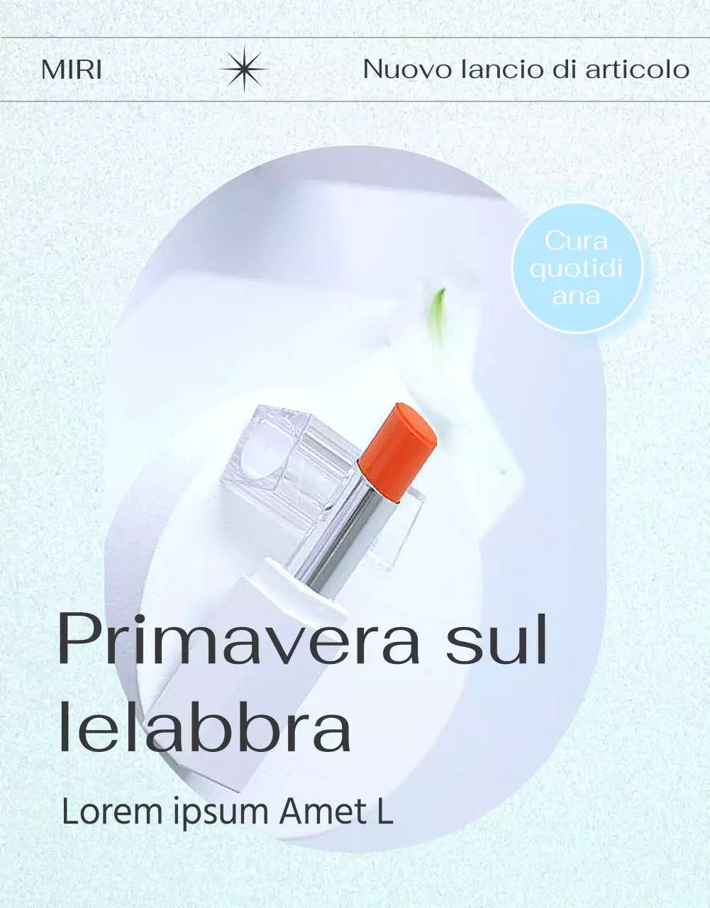 Vendita aperta su balsamo per labbra con immagini di accenti bianchi e blu chiaro