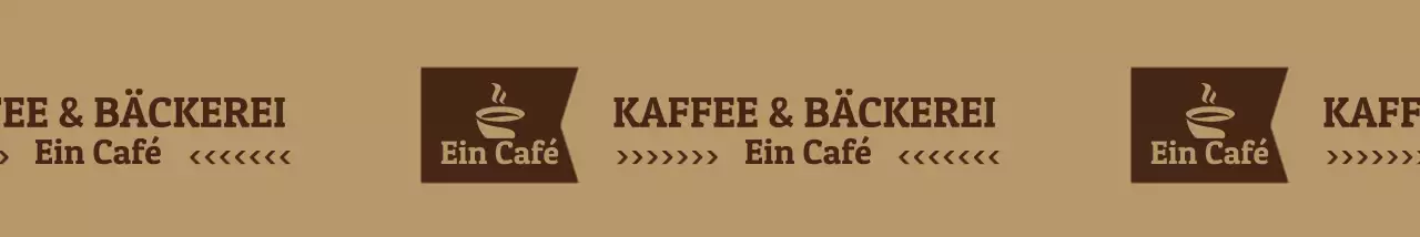 Einfacher Stil Cafe Logo-Muster in hellbraun und braun