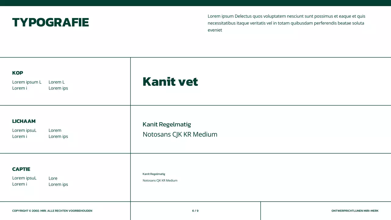 Eenvoudige merkrichtlijnen in groen met oranje accenten