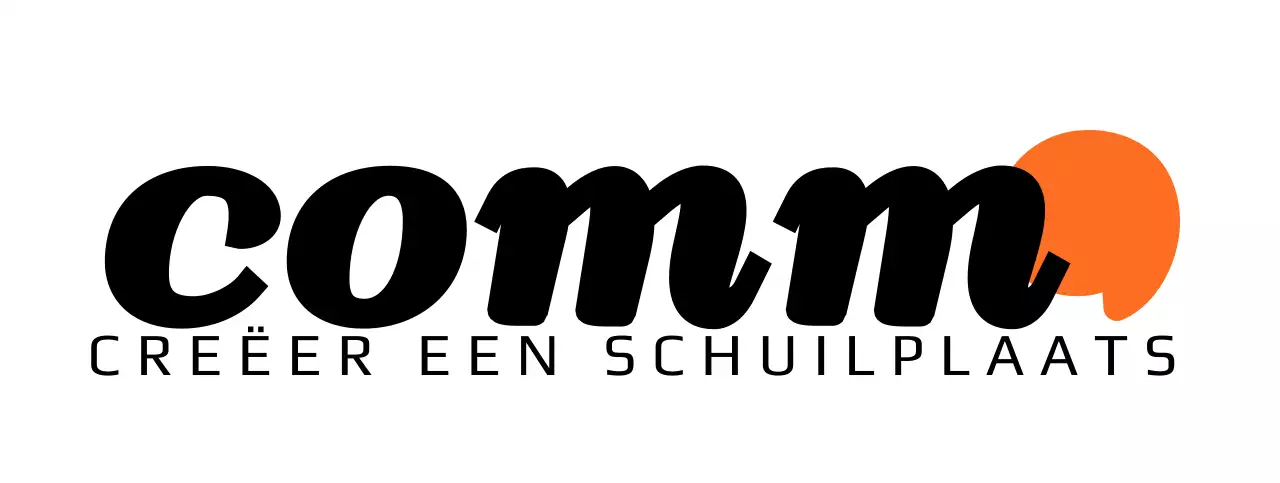 Space design bedrijfslogo met oranje en zwarte puntkleuren