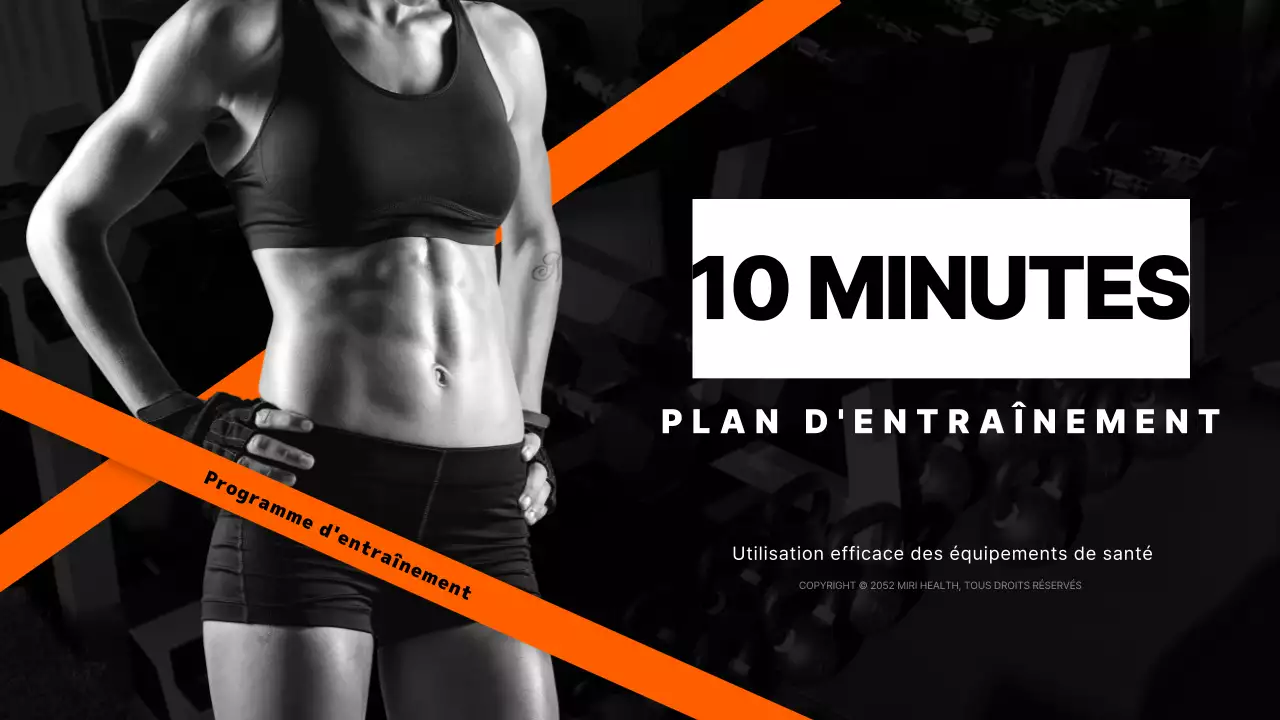 Plan d'entraînement de 10 minutes en noir et orange