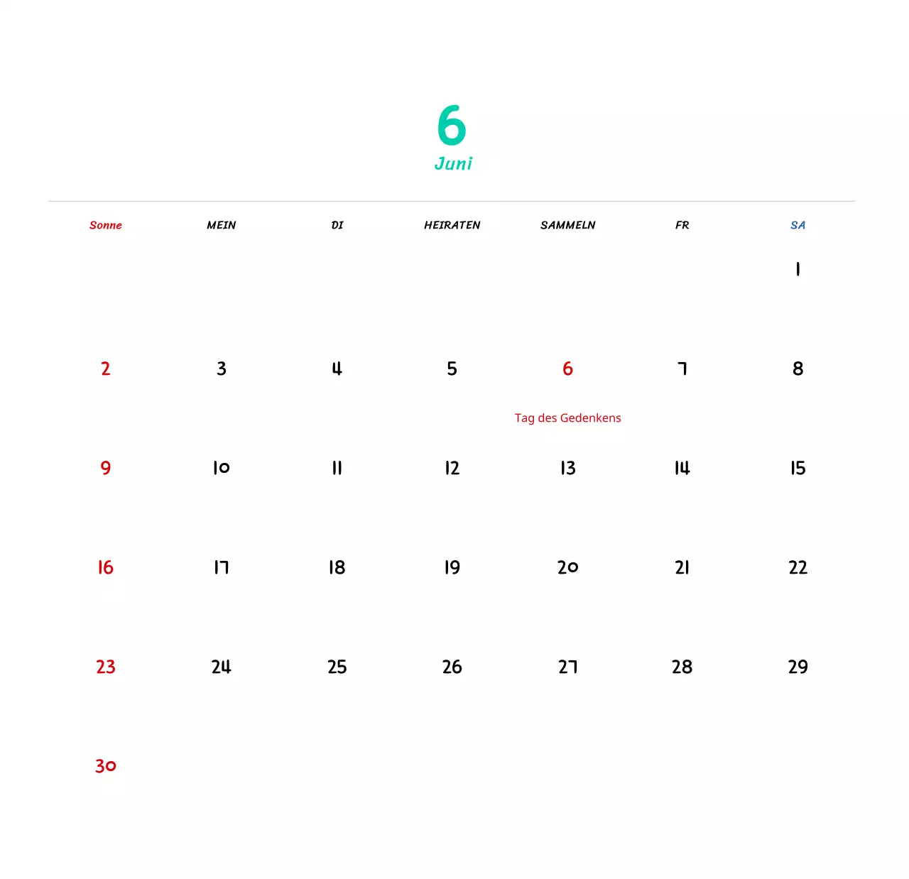 Neujahrskalender mit niedlichen Illustrationen