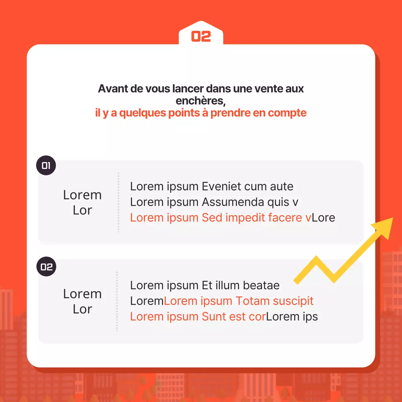 Bien d'investissement multicolore à vendre aux enchères