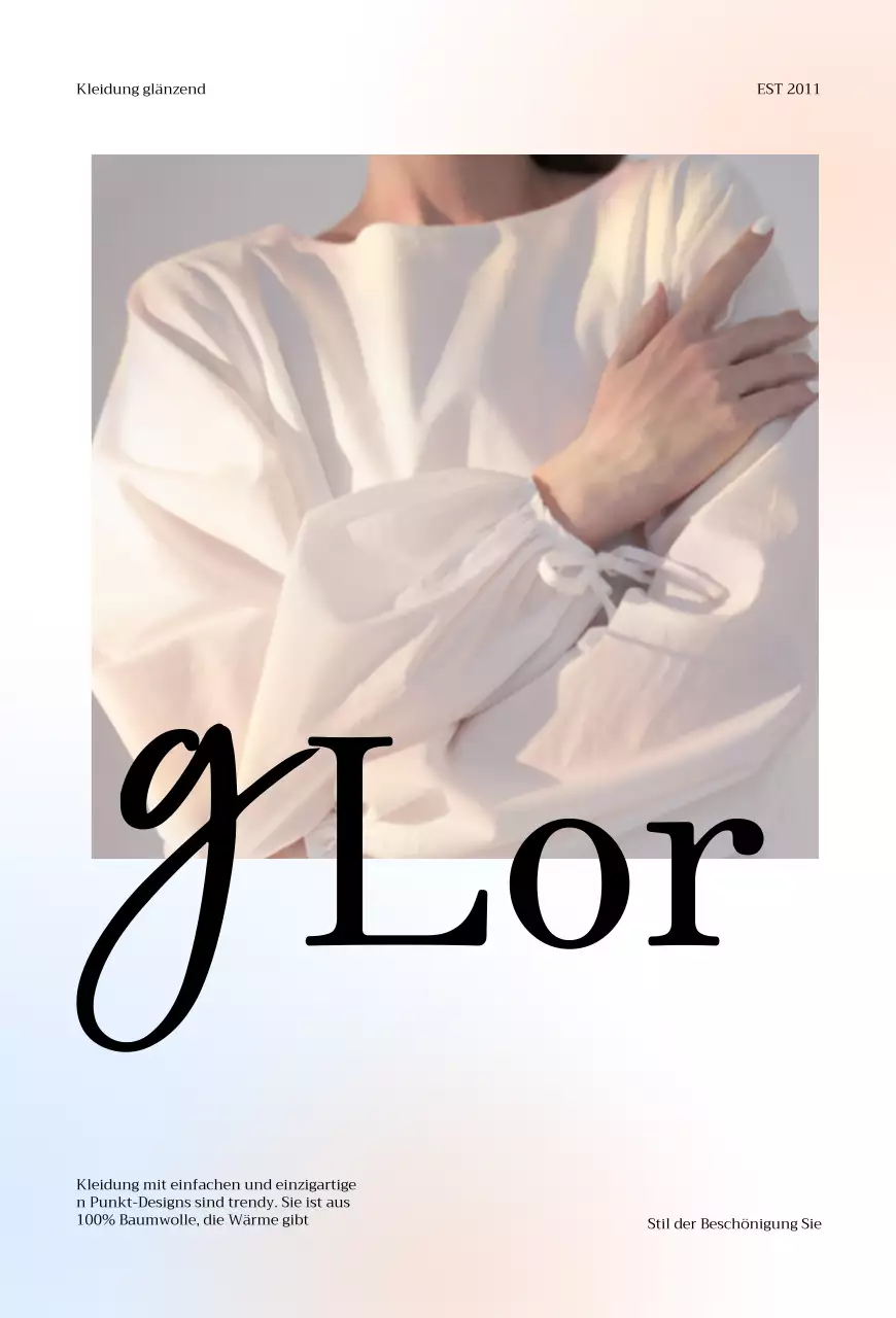 Glänzender einfacher Bekleidungsladen mit Farbverläufen