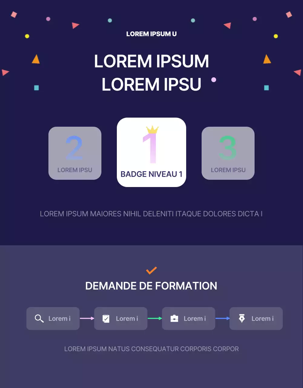 Bleu marine, concept de forme simple Système de formation professionnelle en entreprise