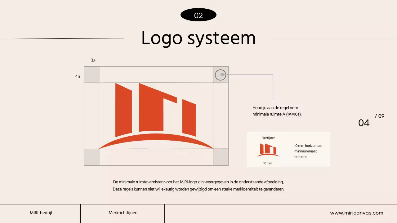 Een eenvoudige merkrichtlijn met ivoor en oranje kleuren