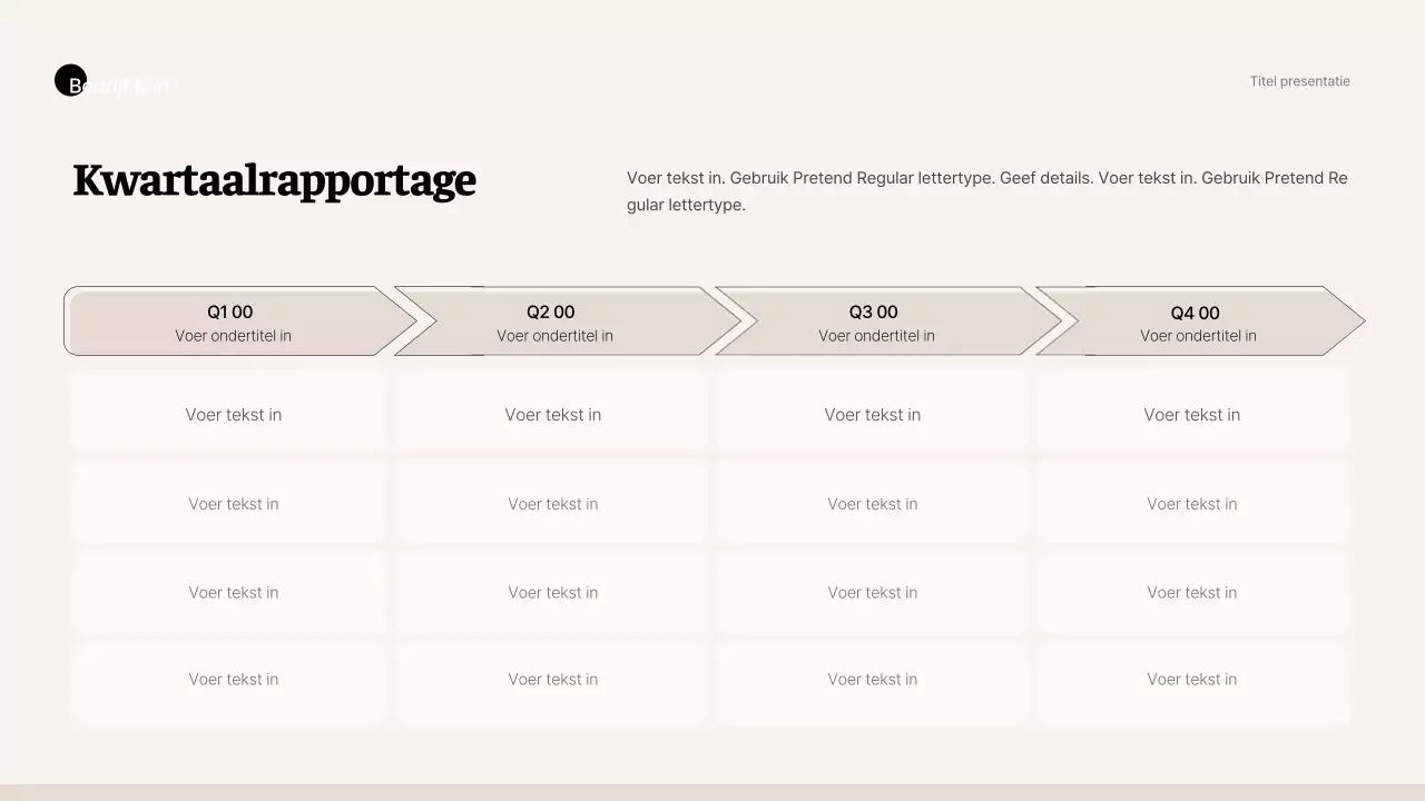 Eenvoudige zakelijke stijl in beige en bruin