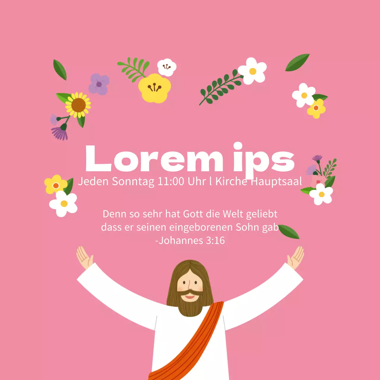 Rosa Zeichen Illustration Kirche