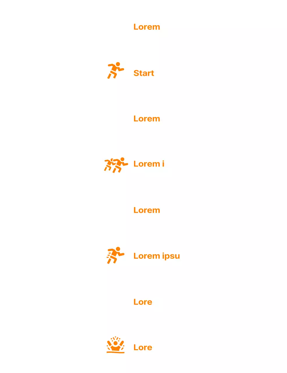 Ein sauberes Marathon-Konzept in Orange