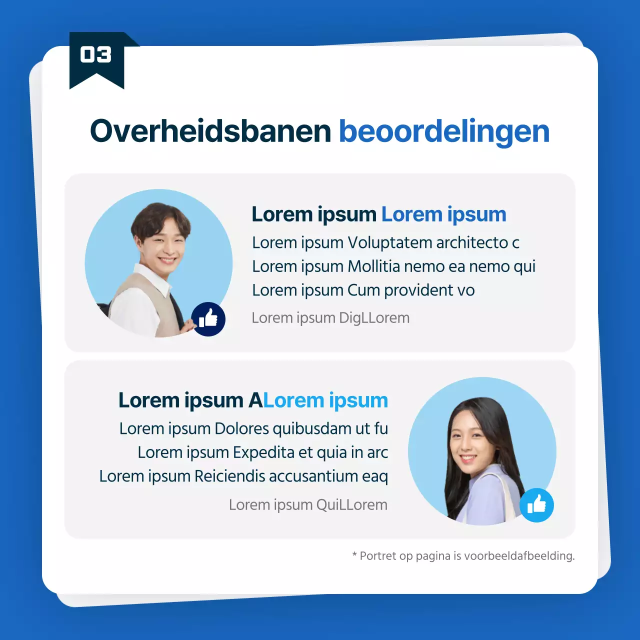 Aanwerving van deeltijdse banen in blauwe en lichtblauwe overheidsdiensten