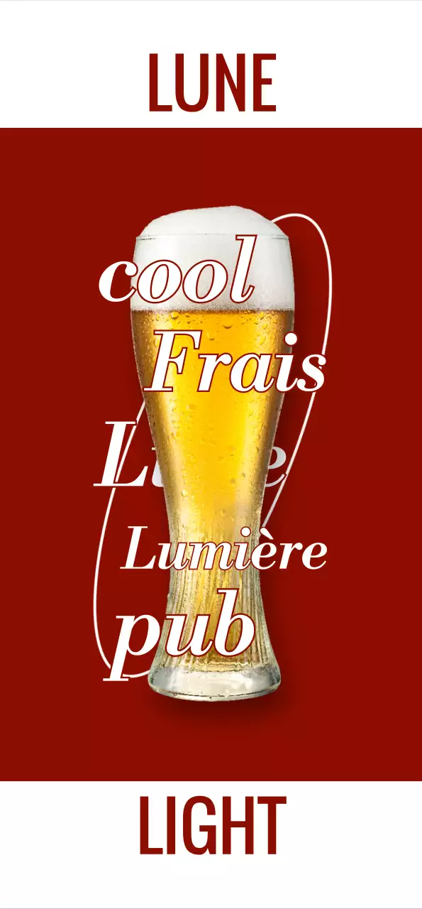 Photos et logo d'un pub émotionnel avec vin et bière blanche