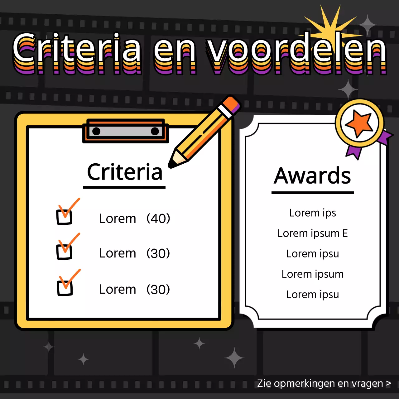 Retro wedstrijdaankondiging in webstijl op een zwarte achtergrond