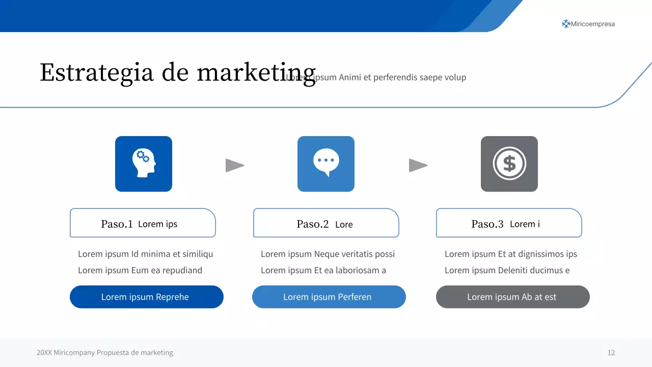 Una sencilla presentación empresarial en tonos azules y grises